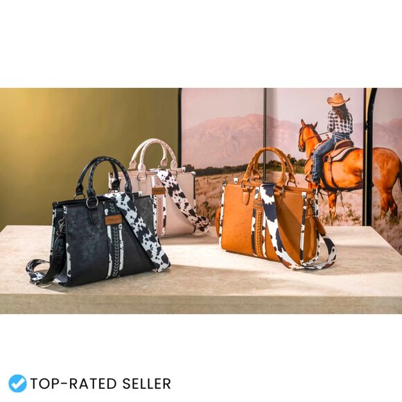 71UBRCO6nLL._AC_UY900_.jpg Animal Print Vegan Leather Tote Satchel Boho Western Top Handle Handbag